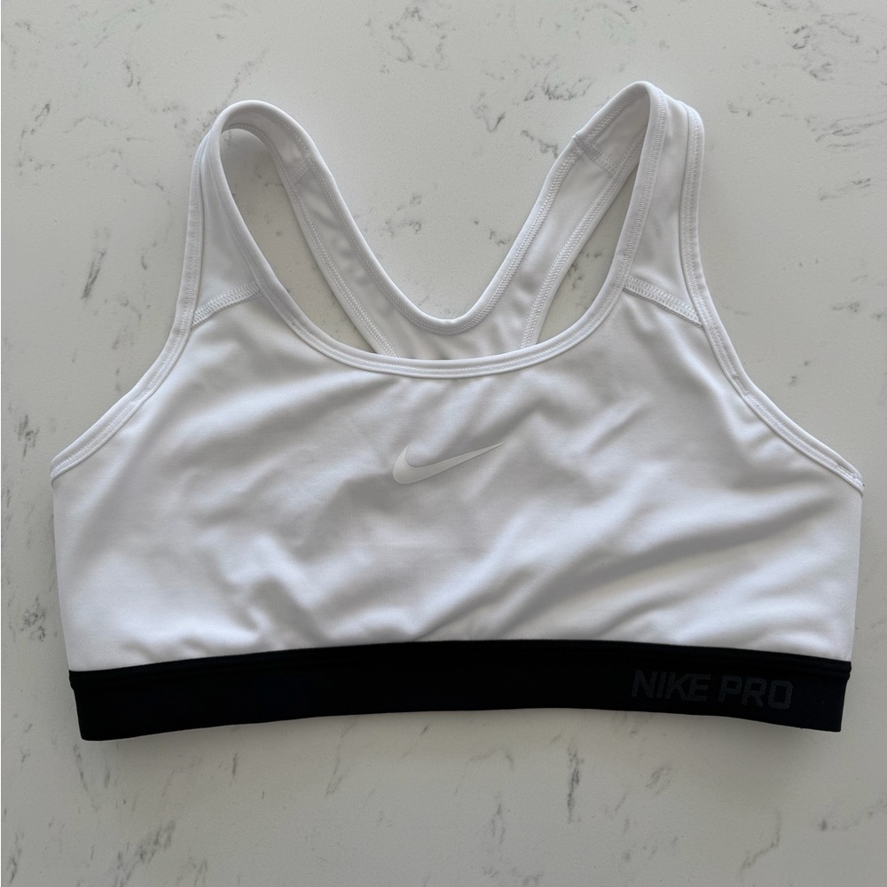 Nike Pro Dri Fit White Sports Bra